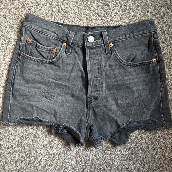 Levi’s 501® ORIGINAL FIT HIGH RISE SHORTS Denim Jean Casual Summer 26 - Picture 2 of 12